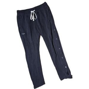 Lifted Anchors Black Snap Side Drawstring Waist Minimal Logo Sweatpants Men's M